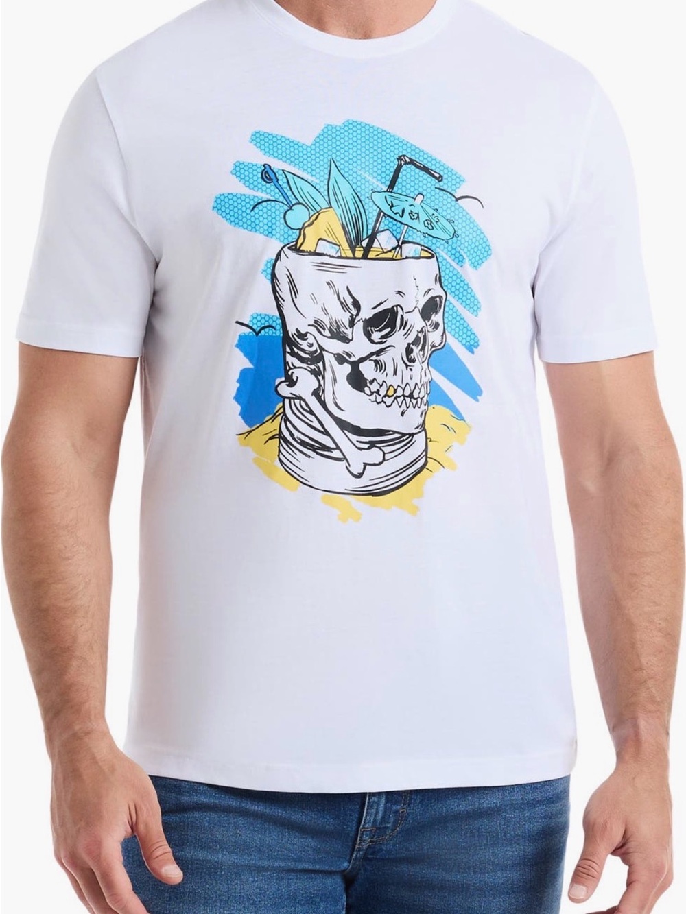 NWT Robert Graham Tiki Skull Graphic Men’s Tee Shirt Mens Small